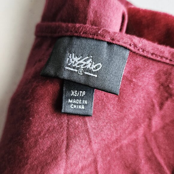 MOSSIMO Burgundy Burnout Velvet Tank Top V Neck Sleeveless Blouse Shirt - Picture 9 of 9